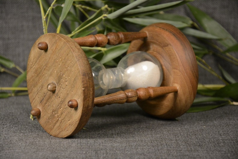 TimerHourglass Sand Timer Natural Wood Handmade Hourglass Vintage Wooden Hourglass Egg Timer 3 Minutes