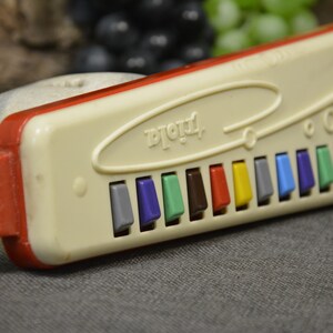 Vintage triola Child musical instrument Musician keyboard triola Blowing accordion Made in GDR image 8