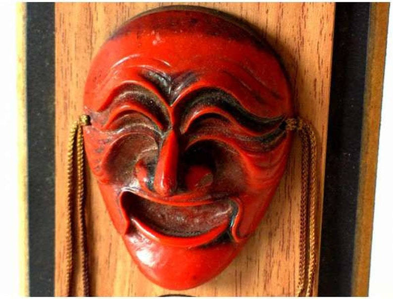 Alten Pano Figur Maske Holzarbeiten Osten Japanische Motive Etsy