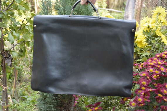 Vintage leather bag - Black leather bag - Vintage… - image 5