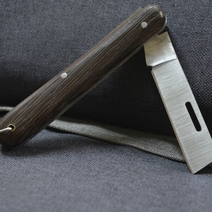 Pocket Knife, Wood Handle Knife, Hand Made Knife, Handmade wooden handle, Knife for grafting, Gardening knife