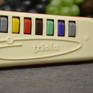 Vintage triola Child musical instrument Musician keyboard triola Blowing accordion Made in GDR image 2