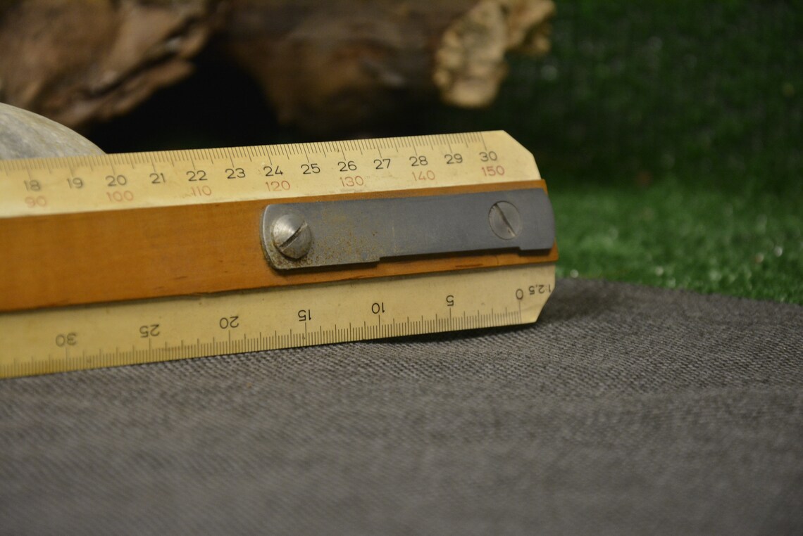 Logarithmic Ruler - Vintage Wood Ruler - Calculating Ruler - Pocket ...