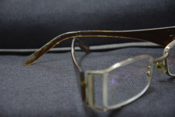 Metal eyeglass frames - Brown optyl arms - Vintag… - image 2