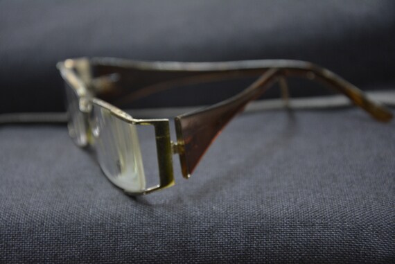 Metal eyeglass frames - Brown optyl arms - Vintag… - image 6