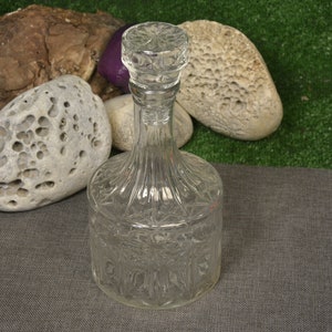 Glas Karaffe - Vintage Schnapsflasche - Glas Dekanter - Vintage Glasflasche - Runde Dekanter - Vintage Glas Karaffe - Geschenk-Idee