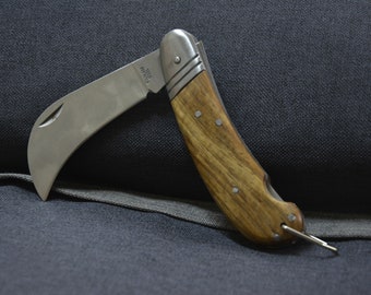 Pocket Knife, Wood Handle Knife, Hand Made Knife, Handmade Wooden Handle, Knife for Grafting, Gardening Kni
