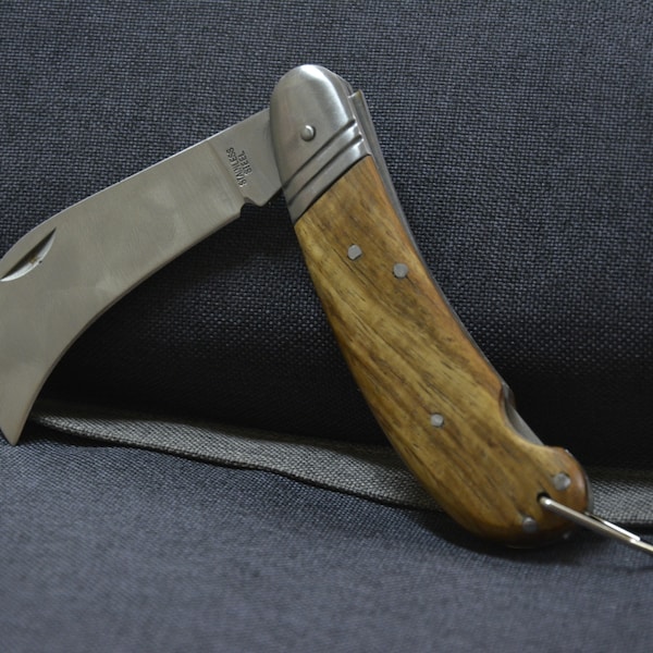 Pocket Knife, Wood Handle Knife, Hand Made Knife, Handmade Wooden Handle, Knife for Grafting, Gardening Kni