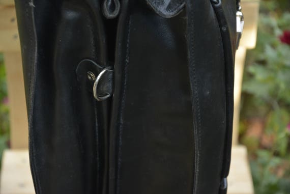 Vintage leather bag - Black leather bag - Vintage… - image 10