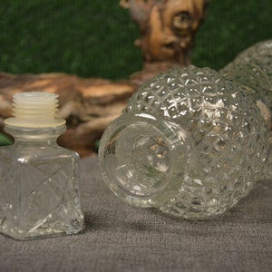 Glaskaraffe - Vintage Schnapsflasche - Glasdekanter - Vintage Glasflasche - Runde Dekanter - Vintage Glaskaraffe - Geschenkidee