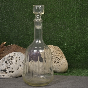 Große Glas Karaffe - Vintage Schnapsflasche - GlasDekanter - Vintage Glasflasche - Runde Dekanter - Vintage Glas Karaffe - Geschenk-Idee