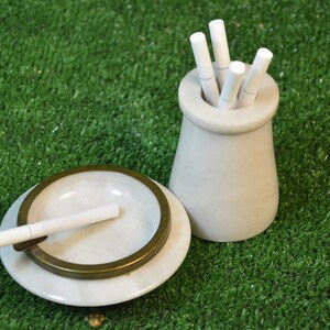 Marble Cigarette Holder - Marble Ashtray - Marble Cigarette Accessories - White Marble - Gift for smokers - Home decor - Vintage marble
