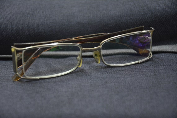 Metal eyeglass frames - Brown optyl arms - Vintag… - image 5