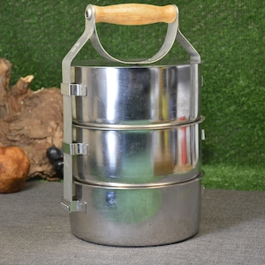 Alpaca containers - Vintage containers - Vintage alpaca - Three pots for transporting - Alpaca food boxes with aluminum hendle