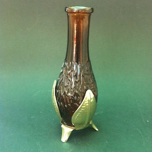 Unique Vintage small vase from glass/Hand/ Art glass vase / Vintage Glass / Vintage Home Decor / Vintage Housewares / Table Ware/Gilding