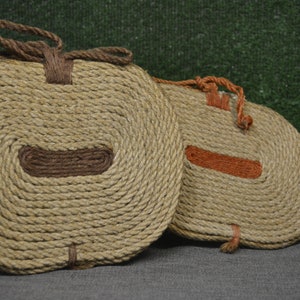 Rustic Feeding pads - Vintage feeding pads - Feeding pads of hemp rope - Set of 2 - Apple feeding pads - Vintage apple pads - Kitchen decor