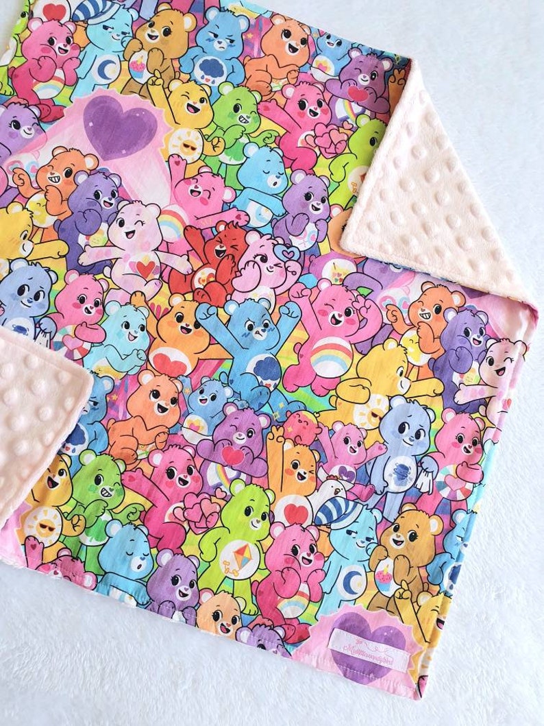 Care Bear Blanket Care Bears Blanket Lovey Blanket Minky Etsy Australia