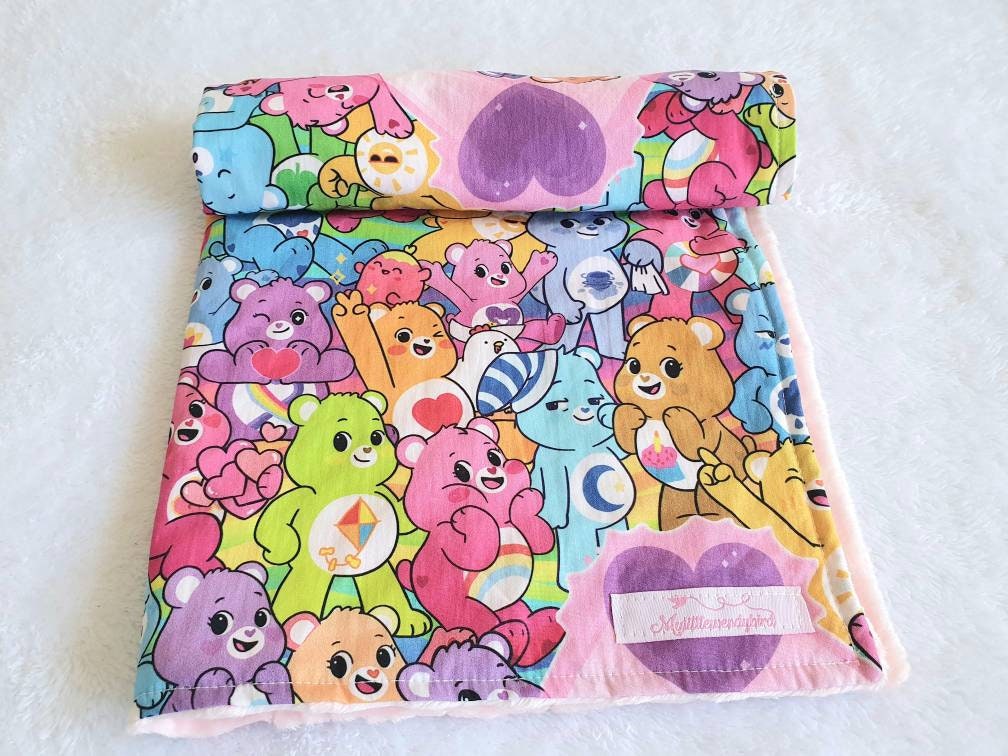 Care Bear Blanket Care Bears Blanket Lovey Blanket Minky Etsy Australia