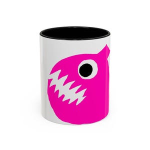Tazza da caffè, esilarante design di pesce rosa che morde, divertente tazza da tè, regalo sarcastico, decorazione da cucina originale, tazza per gli amanti dei pesci