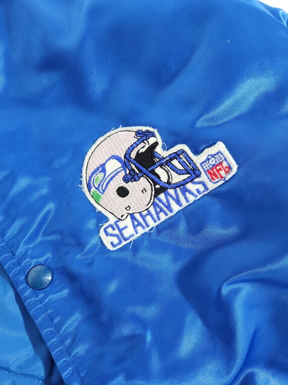 Vintage 1990's Seattle Seahawks Helmet Satin Jack… - image 4