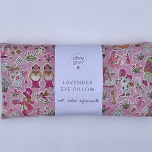Liberty Pink &#39;Gallymoggers&#39; Alice Lavender & Flaxseed Sleep Eye Pillow - Relaxation, Yoga, Hot / Cold for Aches, Pains. Mother’s Day
