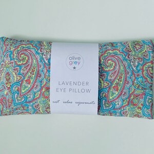 Liberty Paisley Floral Fabric Lavendel Lijnzaad Sleep Eye Pillow. Ontspanning, yoga, warm/koud voor pijn, pijn. Afneembare hoes. Moederdag