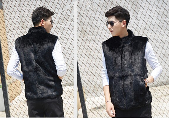 mens fur vest