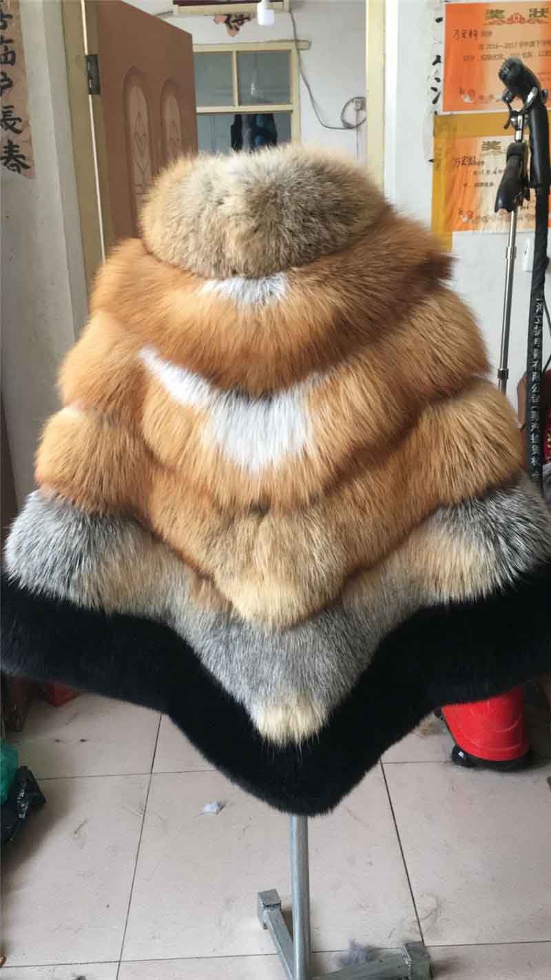 Luxurious Fox Fur Poncho Fox Fur Coat 