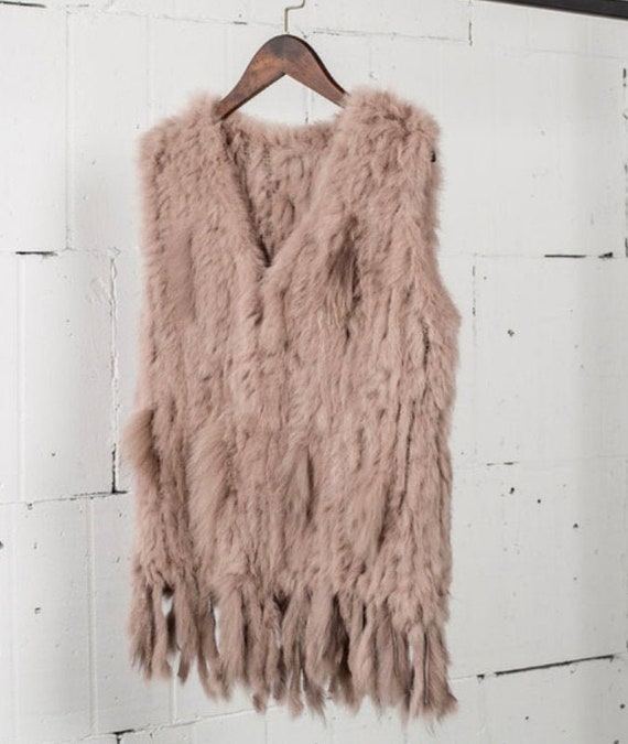 Rabbit Fur Vest Real Fur. Etsy