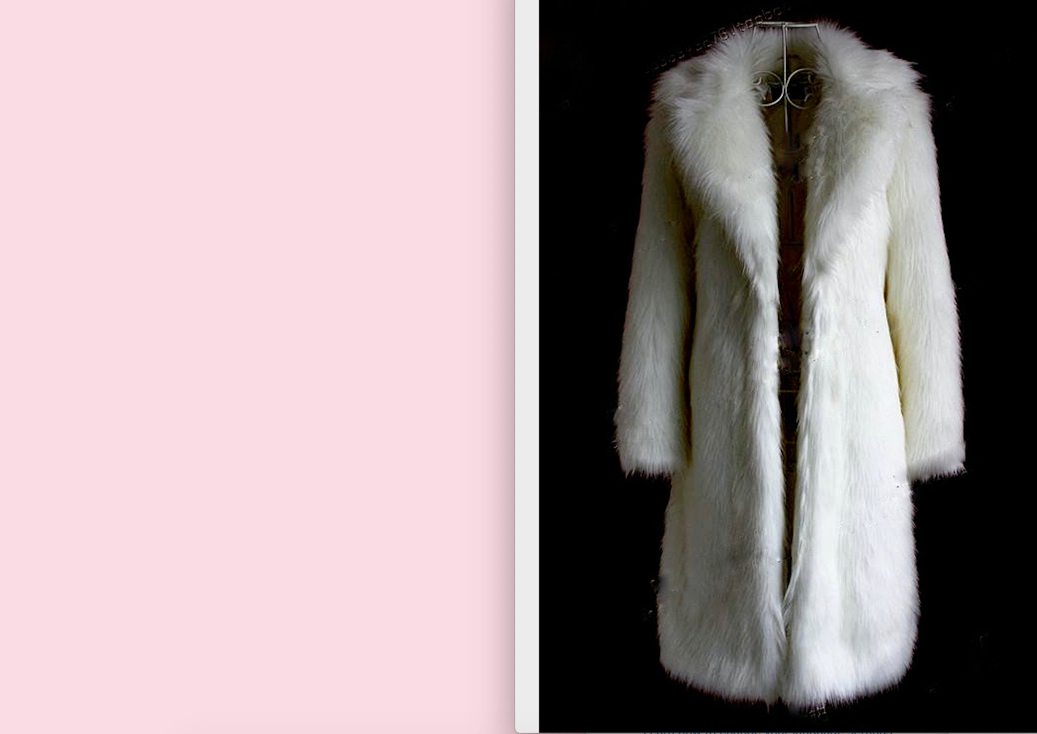 white fake fur coat