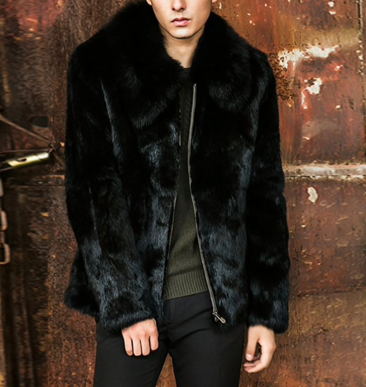 Men's rabbit fur coat Clearance