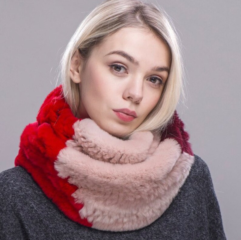 Genuine Rabbit Fur Infinity ScarvesWrap