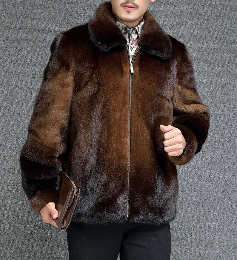 Herren Nerz Pelz Mantel Herren Echtpelz Jacke Herren Etsy