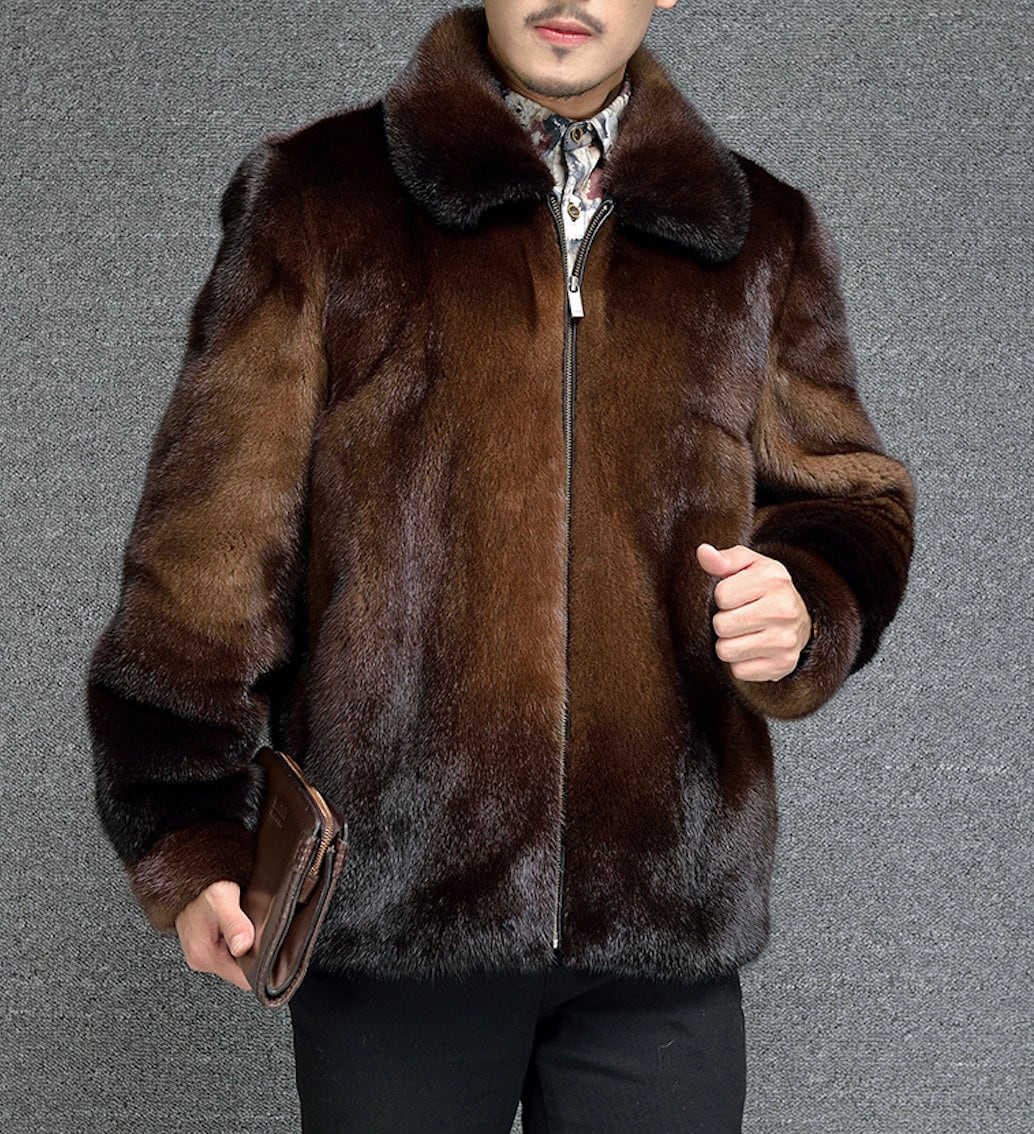mens mink fur bomber jacket