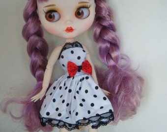 Blythe Doll RBL Mate Face Purple Hair w/ Dress and Shoes