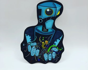 Uh-oh Robot decal - 5” gloss