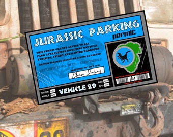 Jurassic Parking sticker Blue 4” - Jurassic world inspired - park vinyl sticker