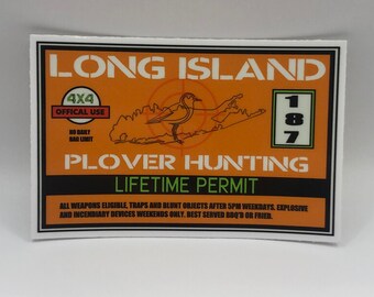 Long Island Piping Plover Hunting Permit gag decal