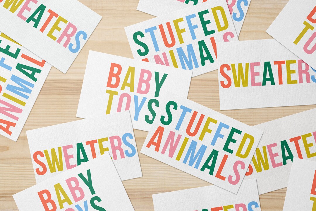 NURSERY ORGANIZATION LABELS Baby Clothes Storage Labels Baby Closet
