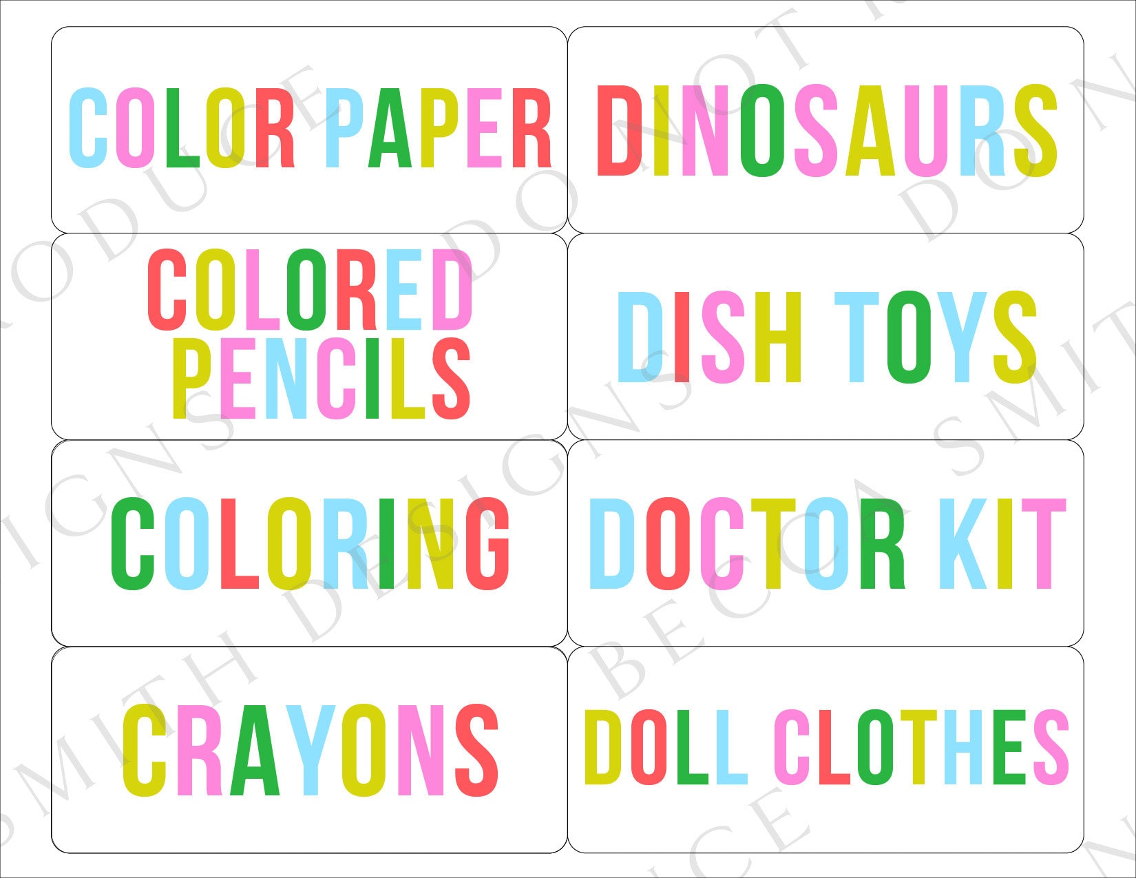 TOY STORAGE Labels Printable Playroom Labels Toy Etsy