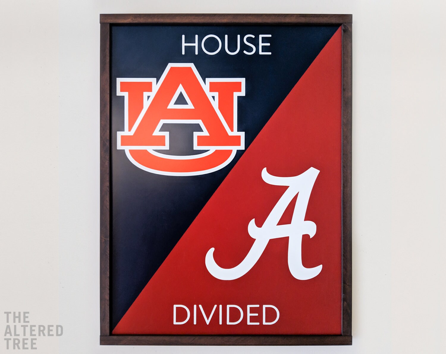 House Divided Alabama and Auburn framed sign modern Etsy
