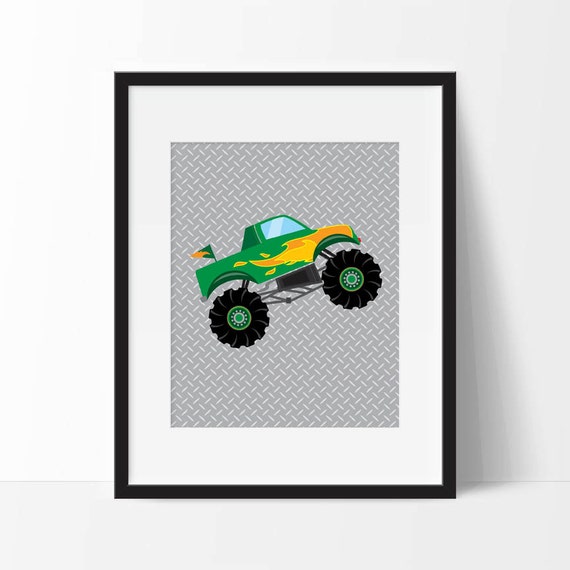 Green Monster Truck Printable Instant Download Monster Truck Etsy