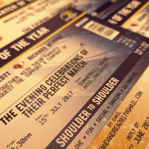 Rugby Match Ticket Themed Wedding Invitation