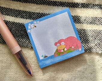 Bloc de notas adhesivas Slowpoke de 3 x 3 pulgadas, 50 hojas