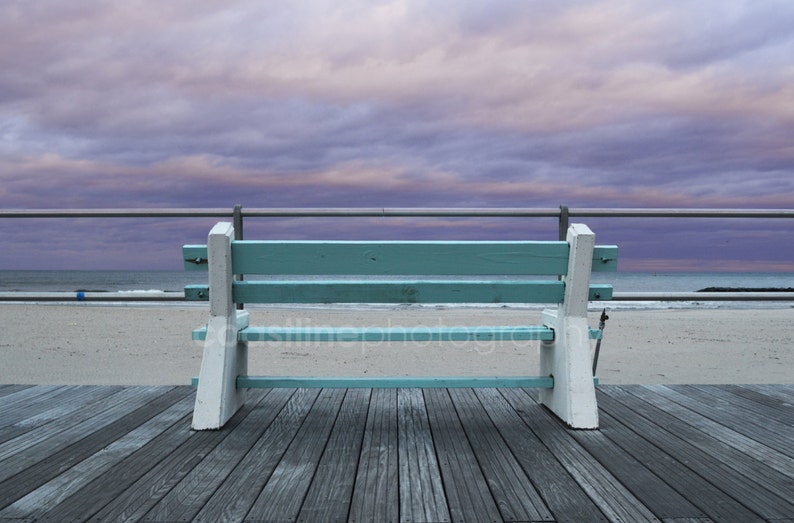 Bench, Boardwalk, New Jersey Shore, Jersey Shore, Summer, Beach, Beach Photography, Beach Prints, New Jersey Beaches, Art Prints image 1