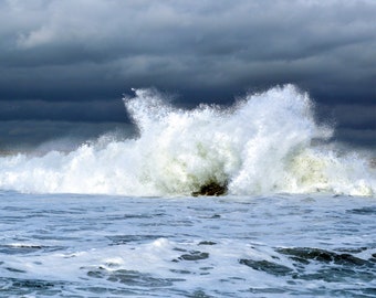 Impressions Sur L'océan, Photographie De Tempête, Belmar, New Jersey, Blues, Gris, Côte Du New Jersey, Photographie De Plage, Photo De Vague, Plages Du New Jersey