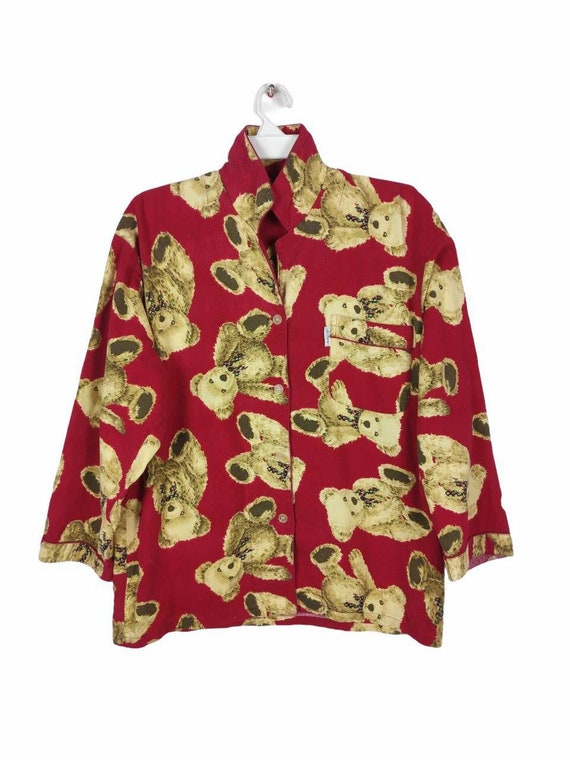 Vintage Teddy Bear Printed Pyjamas Clothing