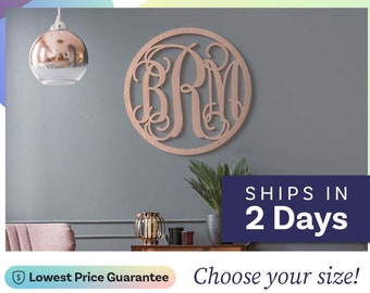 SALE 3 Letter Circle  Wooden Monogram - Large Wooden Monogram - SALE - monogram decoration - personalized custom wall hanging gifts