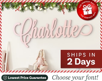 Custom Wooden Name Sign | 12" to 55" Wide | Nursery Name Sign | Wooden Letter Name | Office Wall Decor | Crib Baby Name Sign | Wedding Decor