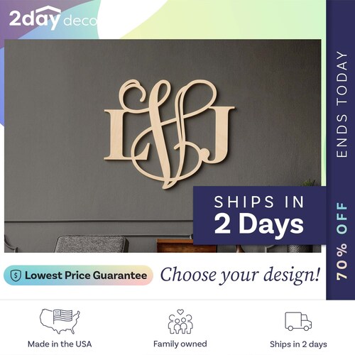 Mixed Font Monogram Wood Monogram Wall Art Monogram Door Etsy